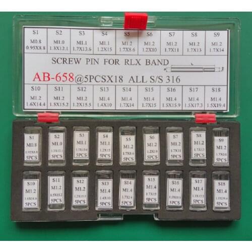 90 Pieces/Set of Stainless Steel Screw Link Watch Repair Parts for Rlx Strap Bracelet Strap