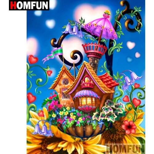 HOMFUN 5D DIY Diamond Painting Full Square/Round Drill "Cartoon house" Embroidery Cross Stitch gift Home Decor Gift A09194