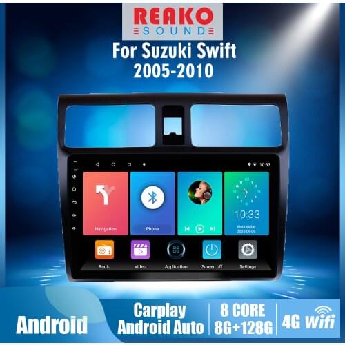 REAKOSOUND 10'' 2Din Car Radio For Suzuki Swift 2005-2010 Stereo GPS Navigation Multimedia Player Android Head Unit With Frame