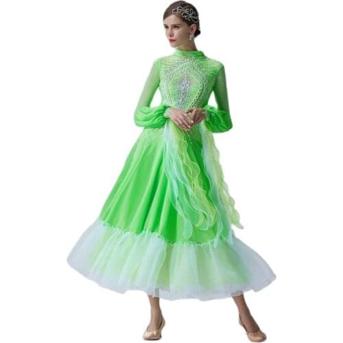 B-19189 High-end new national standard modern dance waltz dresses competition ballroom dance dress smooth costume for women