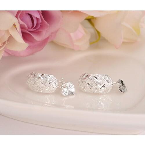 Bangrui silver love Earrings for Women silver Color lJewelry,Ethiopian/Arab/Brazilian/Africa/Middle East/Nigeria earrings gift