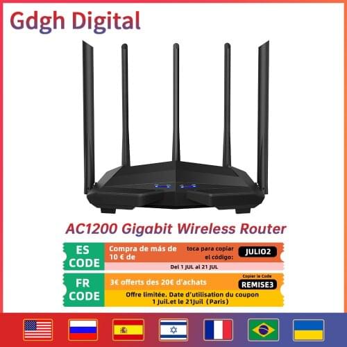 GLC11 Gigabit AC1200 Wireless Router Dual-Band Wifi Repeate with 5*6dBi High Gain Antennas Wider Coverage, Easy Setup