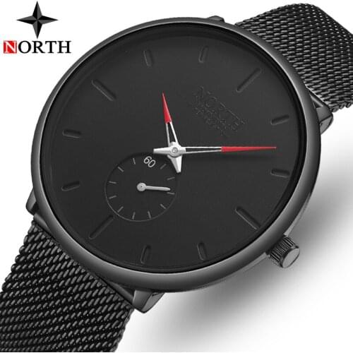 NORTH Brand Top Watches Mens Fashion Luxury MenWatch Stainless Steel 30M Waterproof Sport Quartz Watches Mens Relogio Masculino