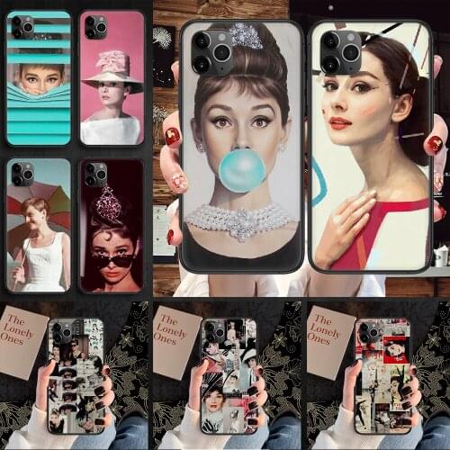 Audrey Hepburn Phone Case Cover Hull For iphone 5 5s se 2 6 6s 7 8 12 mini plus X XS XR 11 PRO MAX black pretty waterproof