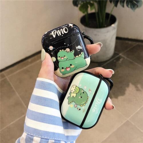 Cartoon Little Dinosaur Case for Airpods 1 2 Anti-drop Soft Shell Bluetooth Headset Cover for Airpods Pro Protective Cover Cute