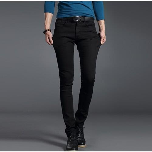 Casual Pants Denim Male Trousers Cowboys Jeans Hombre Jeans Men Stretch Solid Black Blue Skinny Slim Fit 2021 Spring and Summer