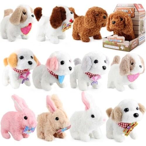 Electric Stuffed Plush Toys Realistic Dog Rabbit Robot Interactive Pet Animal