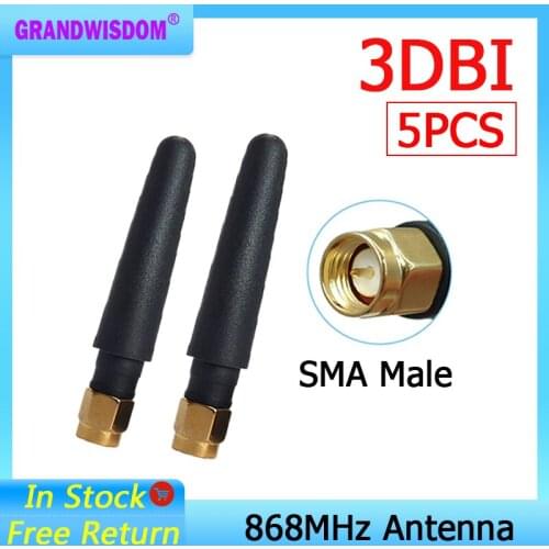5pcs 868MHz 915MHz Antenna 3dbi SMA Male Connector GSM 915 MHz 868 MHz antena outdoor signal repeater antenne waterproof Lorawan