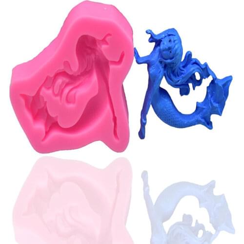 Innovative and Fashionable Mermaid Shape Silicone Mold Kitchen Baking Tools Cake Decoration Accessories DIY Chocolate Candy Mold