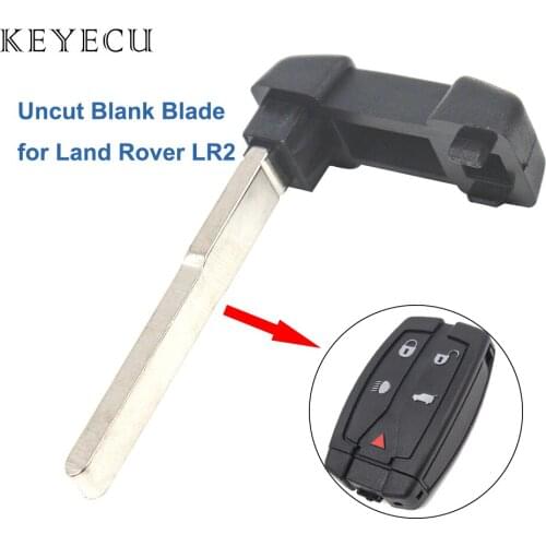 Keyecu 10 Pieces Uncut Blank Insert Blade New Smart Key Blade for Land Rover LR2 2008 2009 2010 2011, FCC ID: NT8TX9