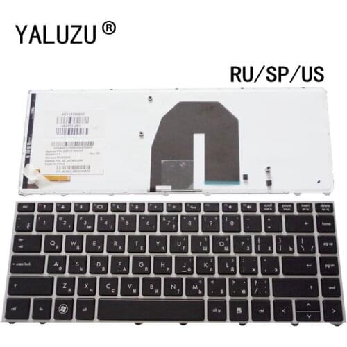 RU/SP/US Laptop Keyboard FOR HP Probook 5330 5330M Silver frame with backlight