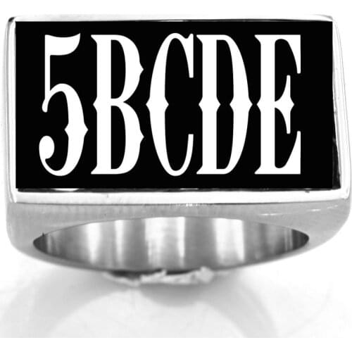FANSSTEEL Stainless Steel Jewelry Customized 5 Letters Initials Alphabets Numbers Name Rectangle Ring Personalized gift