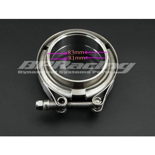 3.25'' INCH / 83mm 304 Stainless Steel V Band Clamp Kit Male And Female Flange Turbo Exhaust