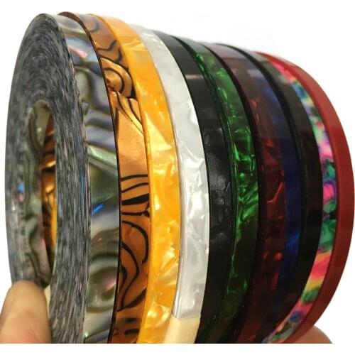 10pcs/lot 5mm x 1000mm Celluloid Strips Guitar Binding Purfling Edging Multi Colors