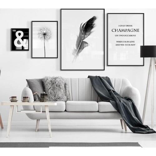 Nordic Minimalist Poster Wall Art Canvas Painting Abstract Flower Love Words Picture Home Decor Poster And Print For Bedroom
