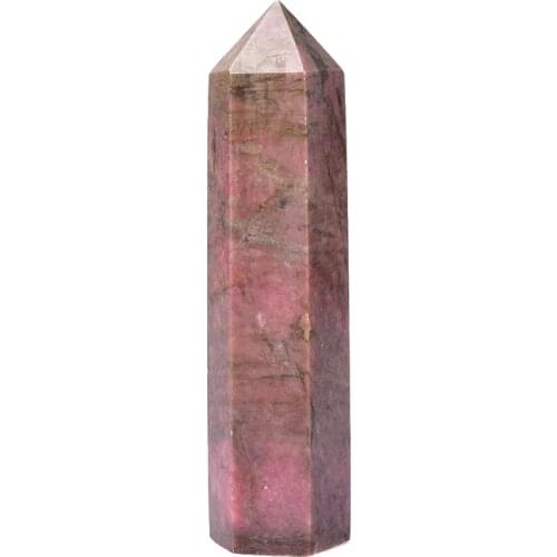 Natural Crystal Point Rhodonite Healing Stone Obelisk Stone Wand Rhodochrosite Ornament for Home Decor Energy Stone Pyramid