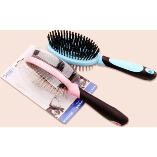 2019 New Pet Comb Pink/blue Two-color Optional Double-sided Cleaning Brush Dog Products Pets Cleaning Equipment Dorpshipping