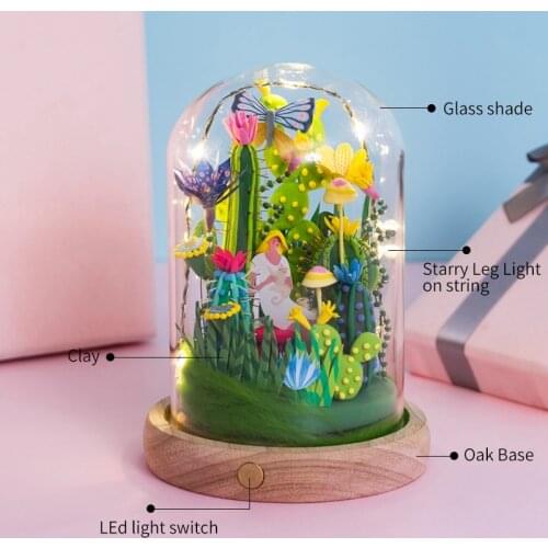2021 New 4 Kinds Modeling Clay With LED Glass Box Colorful Polymer Creative DIY Clay Creative Toy Kids Birthday Gifts