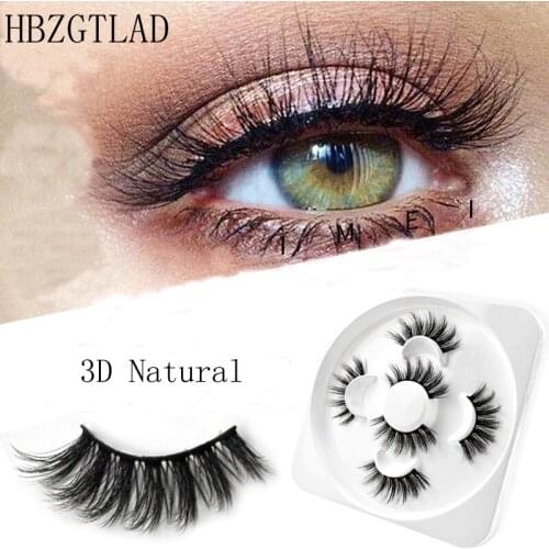 NEW 3pair 3D Mink Eyelash Fluffy Cross Thick Natural Fake Eyelashes Lashes Dramatic Makeup Eye Lashes Handmade False Eyelash