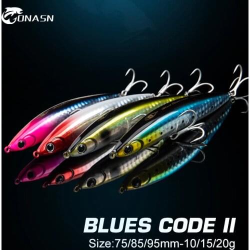 ONASN BLUES CODES II Sinking Pencil Fishing lures 75mm 85mm 95mm Surface Hard Baits Good Action Fishing Wobblers Bass Pike Trout