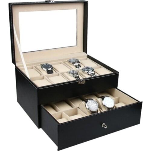 Luxury Watch Box 20 Grids Slots PU Leather Case Jewelry Storage Organizer Elegant Watches Collection gifts Organizer caja reloj