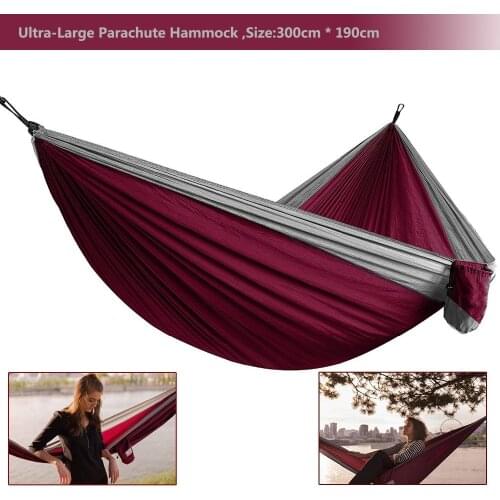 2019 Ultra-Large Light weight Parachute Hammock Camping Survival Garden Hunting Leisure Hamac Travel Double Person Hamak Ramac