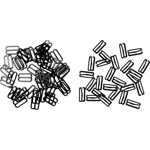 200pcs Black Metal Bra Strap Adjuster Sliders/Hooks Lingerie Sewing Crafts 20mm