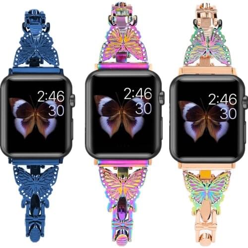 Women watchband for iwatch se strap Stainless Steel bling bracelet for apple watch 6 5 4 3 band 40mm 38mm 42mm 44mm cinturino