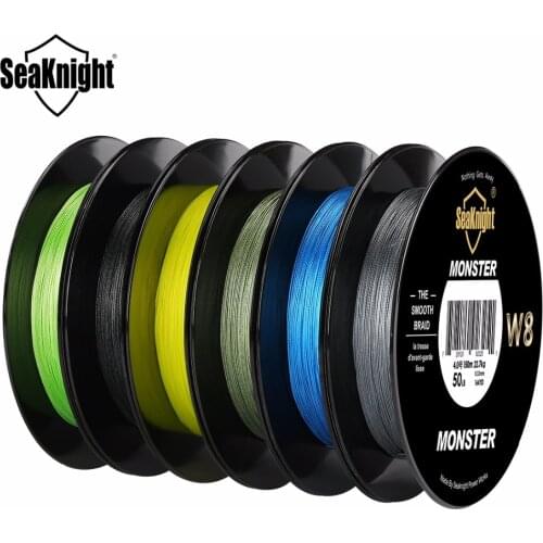 SeaKnight MONSTER W8 150M Fishing Line Braid 8 Strands Smooth Super Line PE Multifilament Wide Angle Technology Braided 20-100LB