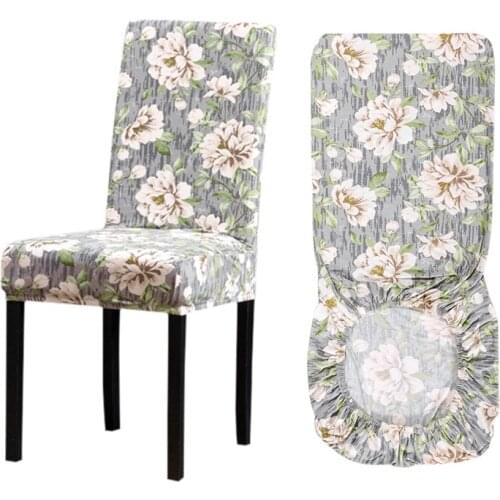Flower Printing Removable Chair Cover Big Elastic Slipcover Modern Kitchen Seat Case Stretch Chair Covers For Wedding Banquet