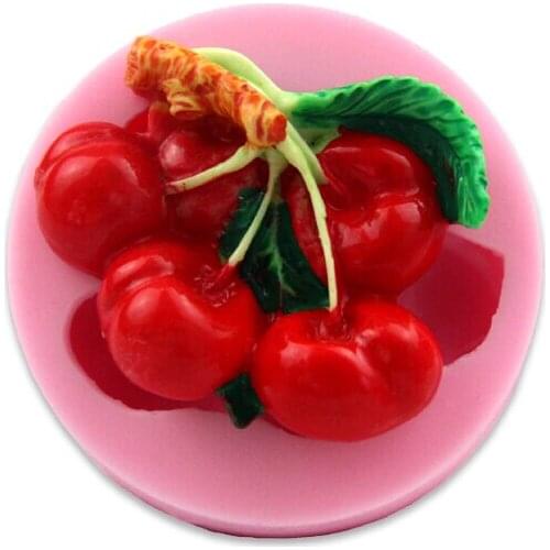 Cherry silicone baking tools fondant cake cartoon chocolate cookies decorated clay mold