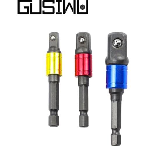 GUSIWU 3pcs Universal Sleeve Connecting Rod Impact Extension Drill Socket Adapter Chrome Vanadium Ball Socket Connecting Rod