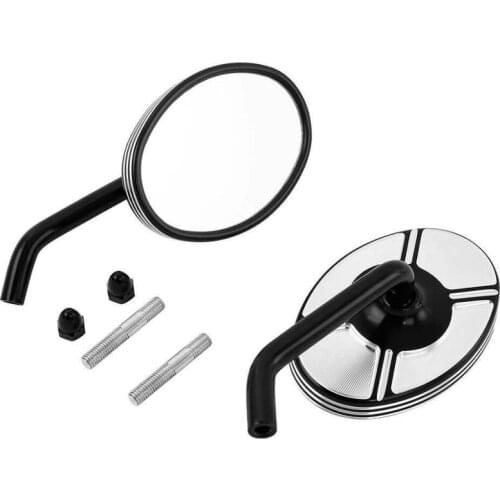 Motorcycle 8mm Rear View Mirrors For Harley Touring Road King Street Glide Electra Glide Dyna Bobbers