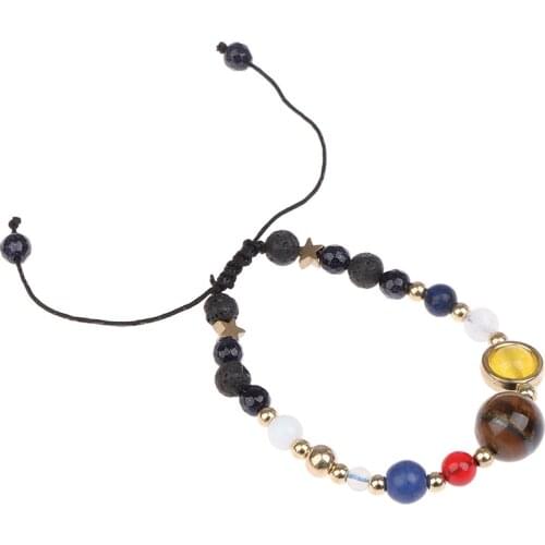 1PCS 9 Planets Pluto Universe Bangles & Bracelets Galaxy Solar System Bracelet For Women or Men Fashion Jewelry