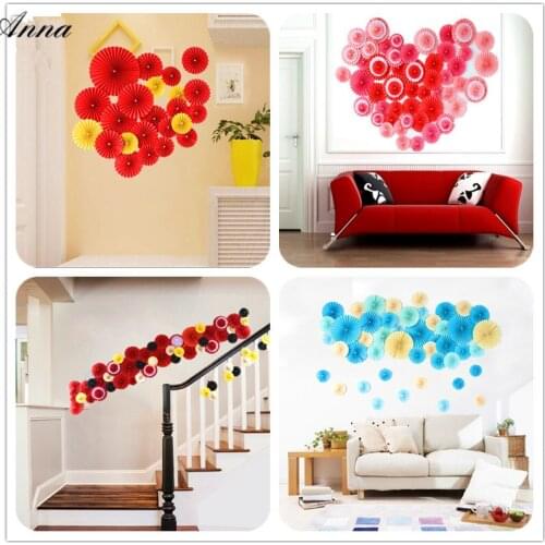 10inch 25cm Cheap Paper Fans For Wedding Tissue Paper Fans Flowers Birthday Party Holiday Supplies Wedding Favors