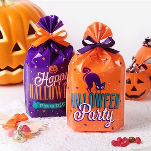 10pcs Halloween Candy Bag Pumpkin Bat Candy Cookie Boxes Happy Birthday Party Halloween Decorations Party Supplies Kids Gifts