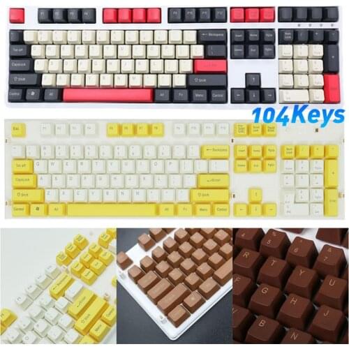 104 Pcs/Set PBT Color Matching Key Cap Keycaps for Cherry MX Mechanical Keyboard Keycap Keyboards Accessories Color Matching