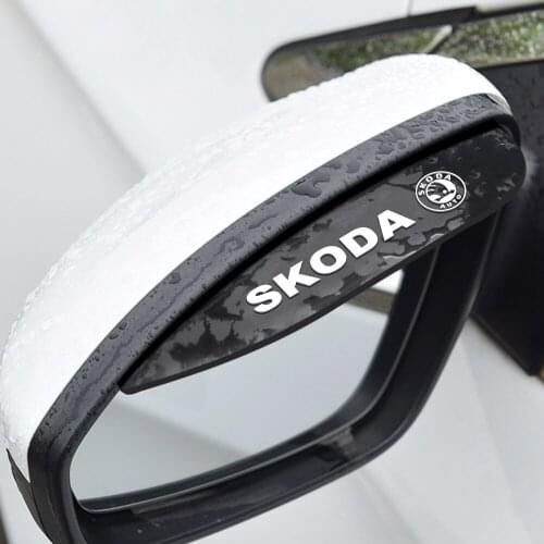 2PCS Soft Rubber Flexible Car Rearview Mirror Rainproof Eyebrow For Skoda Fabia 2 3 Karoq Kodiaq Octavia 3 Superb 2 3 Combi Yeti