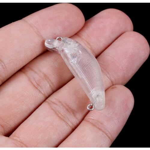 50pcs 3.8cm 1.7g blank nude baits crankbait Minnow bait Unpainted Lure Bodies Fishing bait