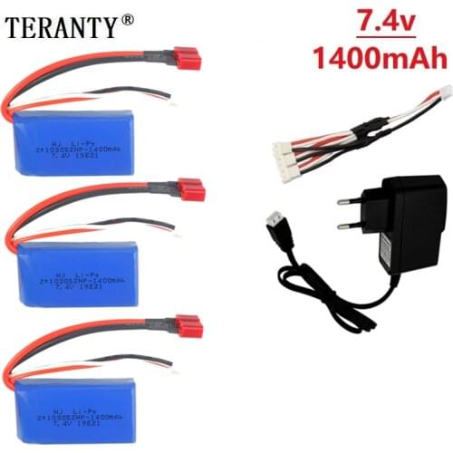 7.4V 1400mAh RC Car Rechargeable Battery for Wltoys A949 A959-B A969-B A979-B K929-B Cars Parts 7.4v LiPo Battery and Charger