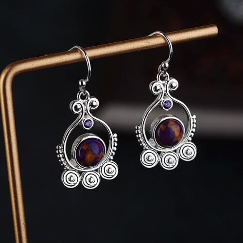 925 Sterling Silver Drop Earrings For Women topaz vintage Gemstone Gold Color Long Dangle wedding Fine Jewelry Christmas Gift