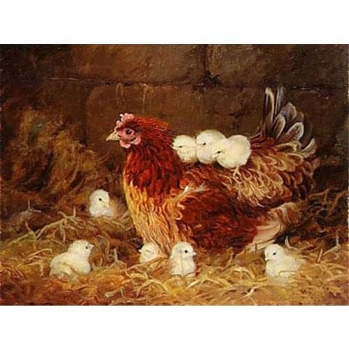 DIY 5D Diamond Painting Animal Farm Chicken Full Round Diamond Embroidery Sale Cross Stitch Rhinestones Mosaic Home Decor Gift