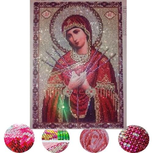 2018 new CRYSTAL diamond embroidery Religious mary diamond painting mosaic beadwork pictures Rhinestones cross stitch for gift