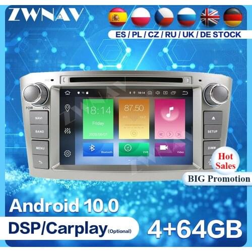 Android 10 Screen For Toyota Avensis T25 2003 2004 2005 2006 2007 2008 Audio Radio controlled car Stereo Multimedia Player Unit