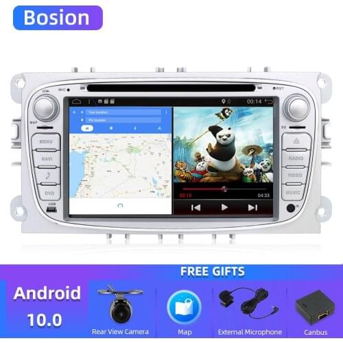 Bosion 2 din Android 10.0 car dvd for ford fucus mondeo s-max connect radio car HD car multimedia player GPS Navi with camera