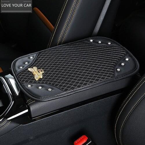 Car armrest box cushion summer breathable ice silk car interior central hand-held box cover to relieve arm soreness and increase