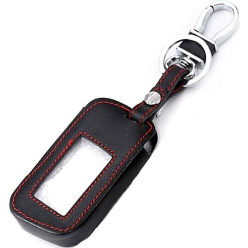 Leather Starline A93 Car Key Case for A39 A63 Two Way Car Alarm Remote Controller A93 LCD Transmitter KeyChain