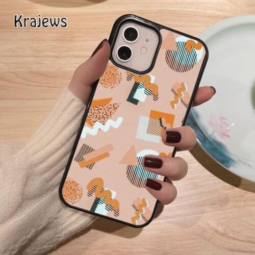 Krajews Retro Shapes coque Phone Case for iPhone 12 mini 5 6S 7 8 PLUS X XS XR 11 PRO MAX SE 2020 Back Cover Funda Shell
