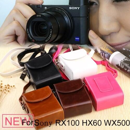 High Quality PU Camera Bag Leather Case For Sony DSC-RX100 RX100 II III RX100 IV M4 M5 HX90V HX90 HX80 HX60 HX50 WX500 W800 W830