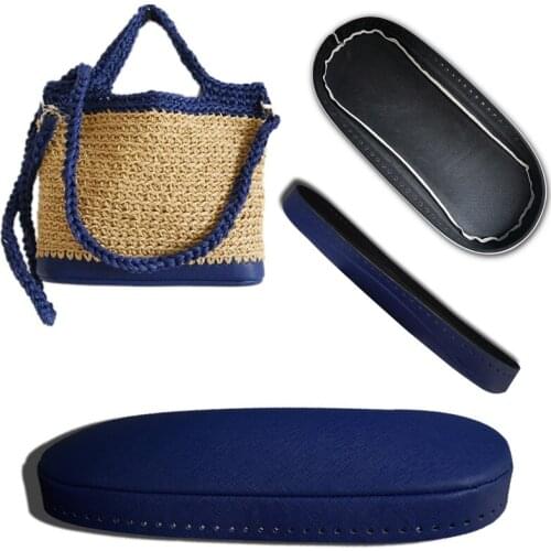 Oval Long Bottom Leather Bag Bottom Base Shaper Cushion Pad for Crochet Bucket Bag Purse Bag Accessories DIY Crochet Bag Bottom